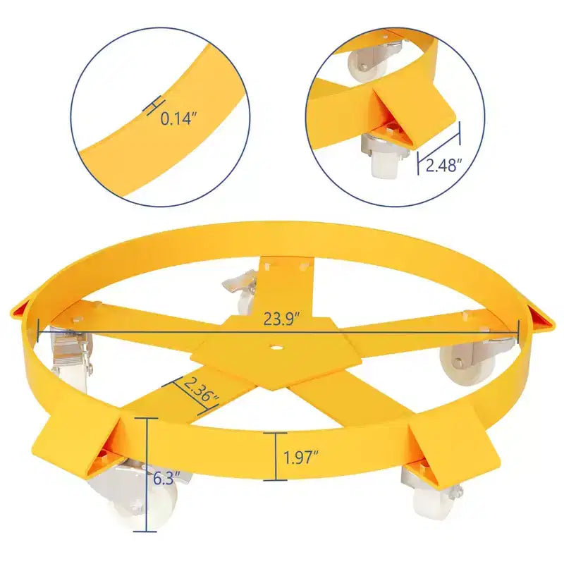 55 Gallon Drum Dolly, Heavy Duty 2000LBS Capacity Drum Cart with 5 Swivel Casters