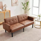 Canapé-lit futon, causeuse compacte, canapé-lit convertible moderne du milieu du siècle