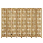 127*67 in Wood Room Divider Folding Privacy Screen Freestanding Partition for Indoor, 8-Panels, Brown