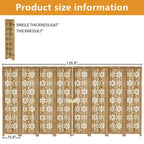 127*67 in Wood Room Divider Folding Privacy Screen Freestanding Partition for Indoor, 8-Panels, Brown