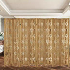 127*67 in Wood Room Divider Folding Privacy Screen Freestanding Partition for Indoor, 8-Panels, Brown