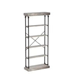 Étagère industrielle à 6 niveaux, Bibliothèque haute rustique à cadre métallique, Grand rayonnage de présentation vintage pour chambre à coucher, salon et bureau à domicile