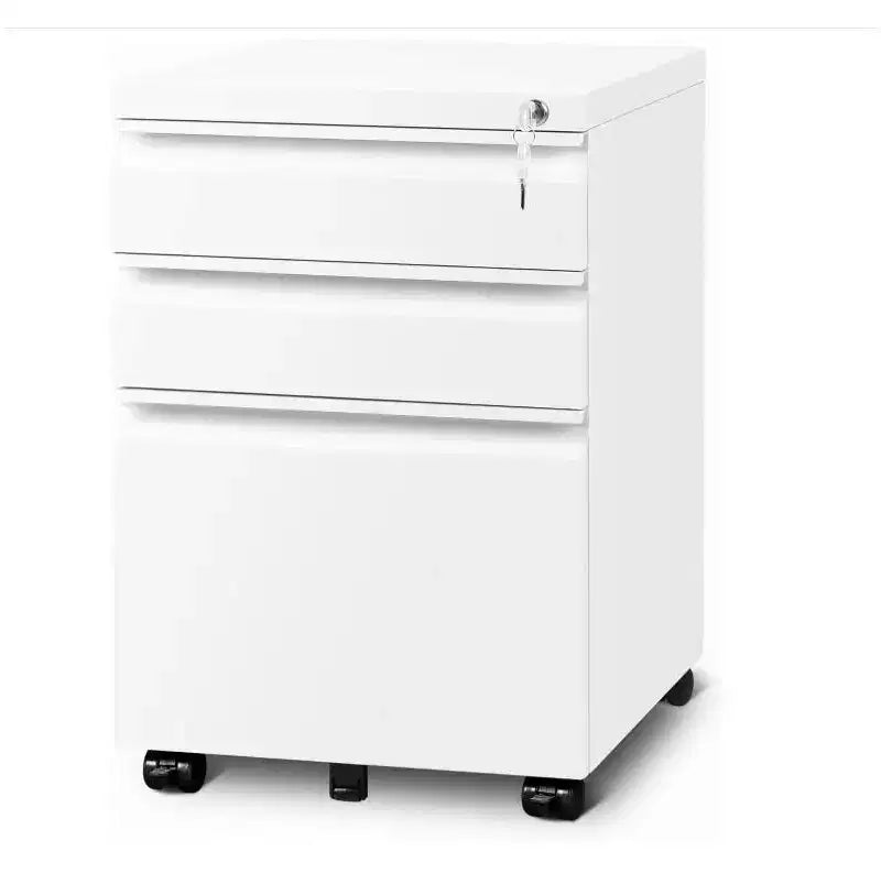 3 Drawer File Cabinet, with 4 Wheels, Locking File Cabinet for A4, Letter-Head, Legal-Size Folders, File Cabinet for Office&Study