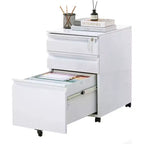 3 Drawer File Cabinet, with 4 Wheels, Locking File Cabinet for A4, Letter-Head, Legal-Size Folders, File Cabinet for Office&Study