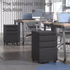 3 Drawer File Cabinet, with 4 Wheels, Locking File Cabinet for A4, Letter-Head, Legal-Size Folders, File Cabinet for Office&Study