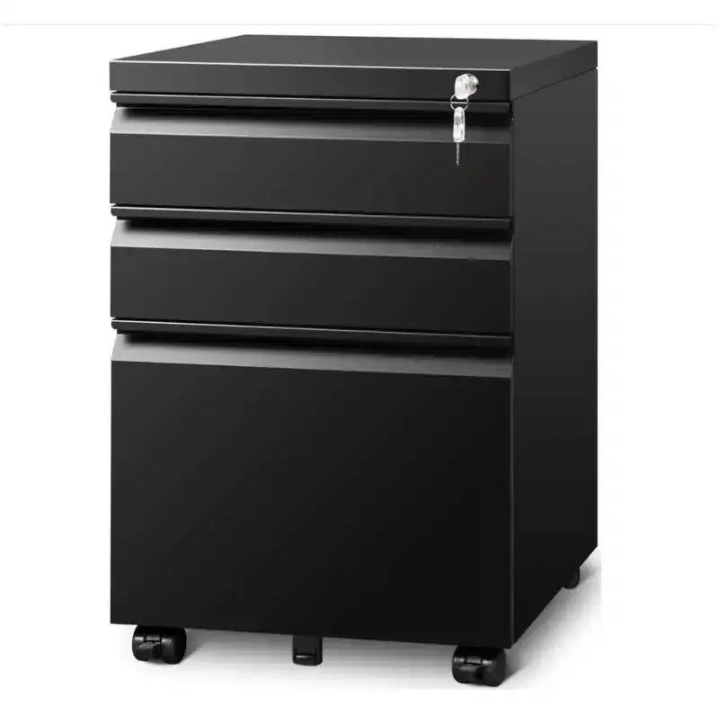 3 Drawer File Cabinet, with 4 Wheels, Locking File Cabinet for A4, Letter-Head, Legal-Size Folders, File Cabinet for Office&Study