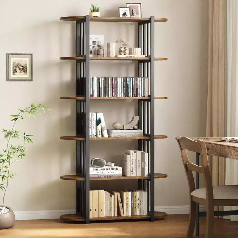 Étagère à livres, étagère à 6 niveaux, étagère de rangement industrielle sur pied