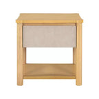 Table de chevet Eliana en bois de style ferme moderne avec tiroir et étagère ouverte