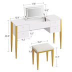Coiffeuse de 120 cm avec lumières, tabouret, plateau relevable et miroir pour chambre à coucher