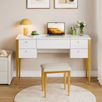 Coiffeuse de 120 cm avec lumières, tabouret, plateau relevable et miroir pour chambre à coucher