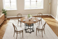 38.6 Wood Round Dining Table with Metal Base and Storage Shelf for Home, Kitchen, Living Room, (Only Table)