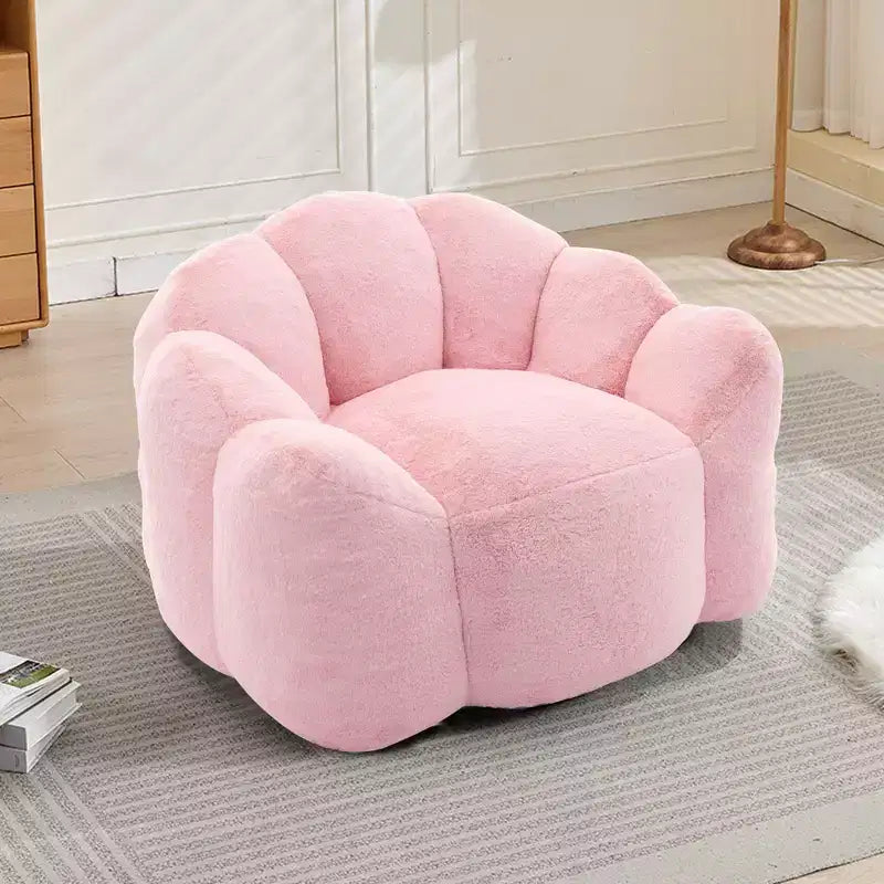 Modern Bean Bag Accent Chair Barrel Chairs with Memory Foam, Small Leisure Chair Single Sofa for Living Room, Office, Apartment