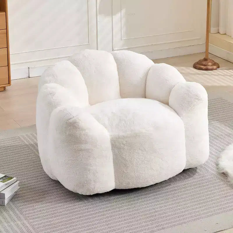 Modern Bean Bag Accent Chair Barrel Chairs with Memory Foam, Small Leisure Chair Single Sofa for Living Room, Office, Apartment