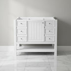 MAYEERTY 36 Bathroom Vanity without Sink 1 Cabinet 3 Drawers Solid Wood Frame MDF White