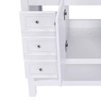 36 Bathroom Vanity without Sink 1 Cabinet 3 Drawers Solid Wood Frame MDF White