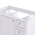 36 Bathroom Vanity without Sink 1 Cabinet 3 Drawers Solid Wood Frame MDF White