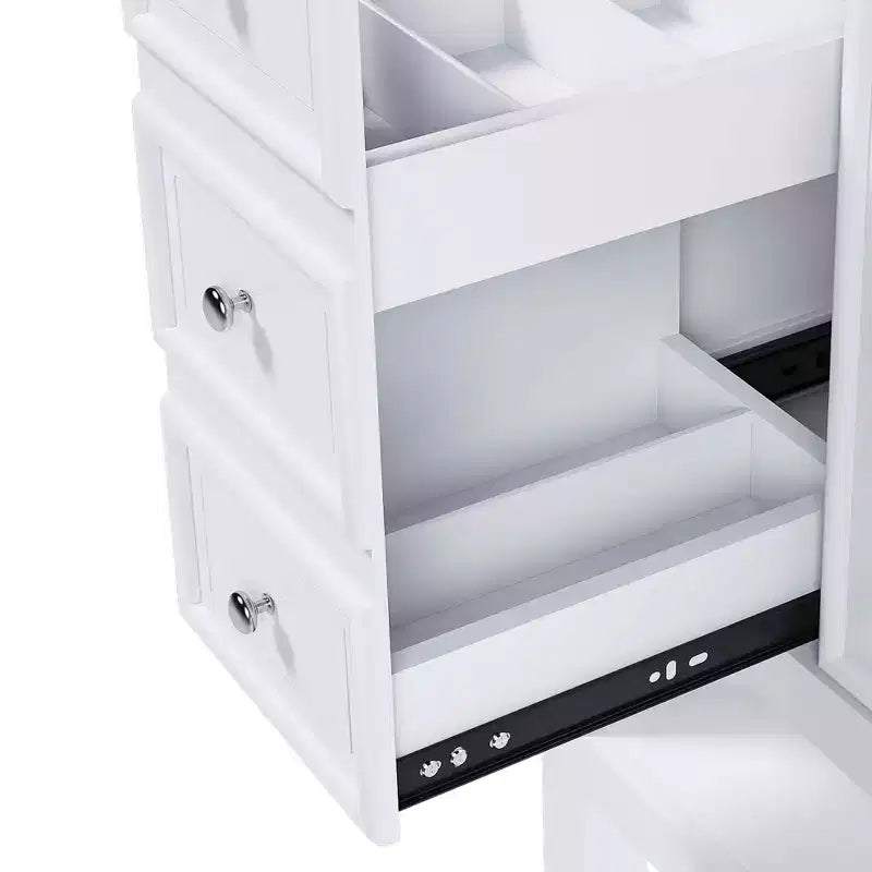 36 Bathroom Vanity without Sink 1 Cabinet 3 Drawers Solid Wood Frame MDF White