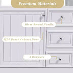 36 Bathroom Vanity without Sink 1 Cabinet 3 Drawers Solid Wood Frame MDF White