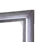 Miroir de commode avec lumières LED blanches, cadre en bois massif gris de 46 pouces