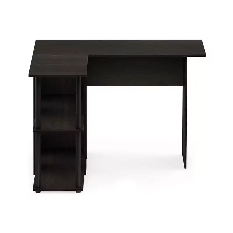 L Shaped Computer Desk Corner Study Writing Desk with Open Storage Shelves for Home Workspace