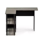 L Shaped Computer Desk Corner Study Writing Desk with Open Storage Shelves for Home Workspace
