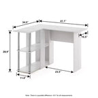 L Shaped Computer Desk Corner Study Writing Desk with Open Storage Shelves for Home Workspace
