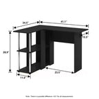 L Shaped Computer Desk Corner Study Writing Desk with Open Storage Shelves for Home Workspace