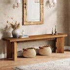 Banc d'entrée en bois massif, banc de bout de lit 62.99, bancs de style ferme pour entrée, salle à manger, salon