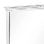 Miroir de commode, verre biseauté, bois massif gris patiné, 102 cm