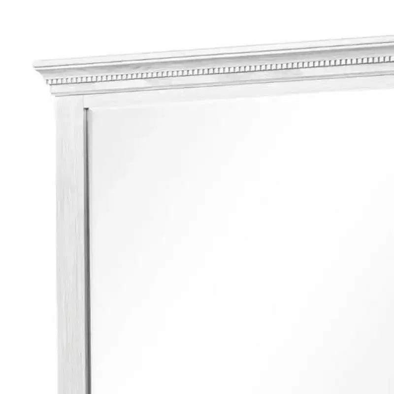 Dresser Mirror, Bevel Glass, Weathered Gray Solid Wood, 40 Inch
