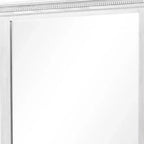 Miroir de commode, verre biseauté, bois massif gris patiné, 102 cm