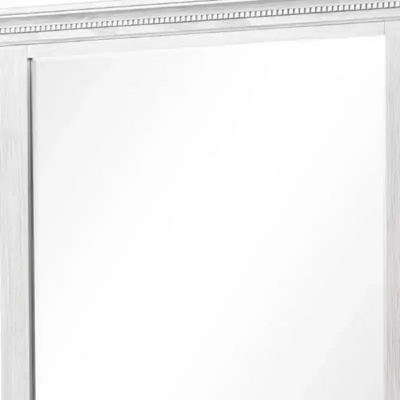 Dresser Mirror, Bevel Glass, Weathered Gray Solid Wood, 40 Inch