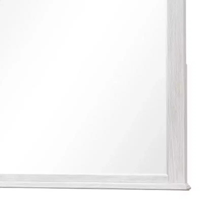 Miroir de commode, verre biseauté, bois massif gris patiné, 102 cm