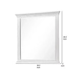 Miroir de commode, verre biseauté, bois massif gris patiné, 102 cm