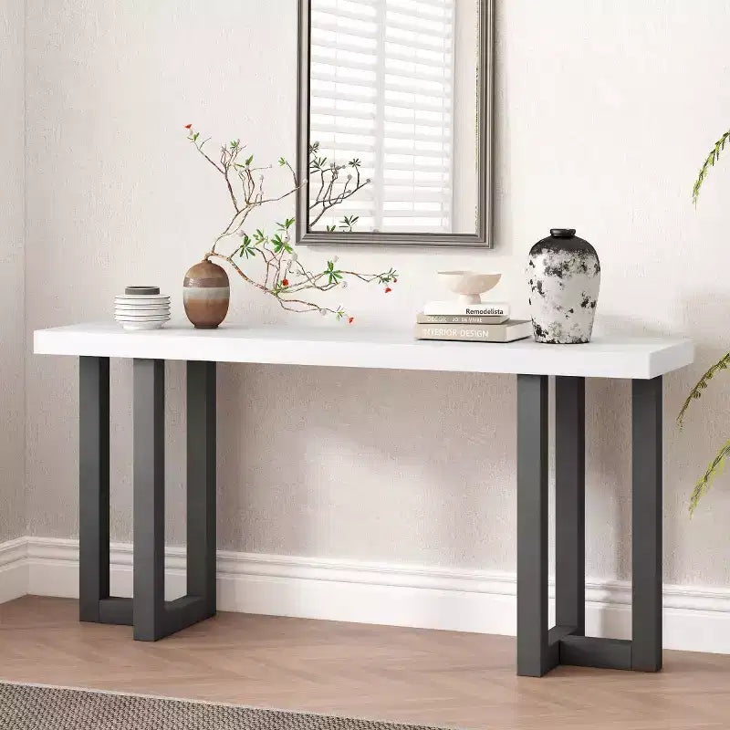 Modern Console Table with Sturdy Wood Legs, Entryway Table, Farmhouse Sofa Table for Hallway, Living Room, or Home Office