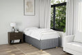 Bed Frame Light Grey Polyester, plywood, engineered wood Twin XL