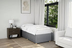 Bed Frame Light Grey Polyester, plywood, engineered wood Twin XL