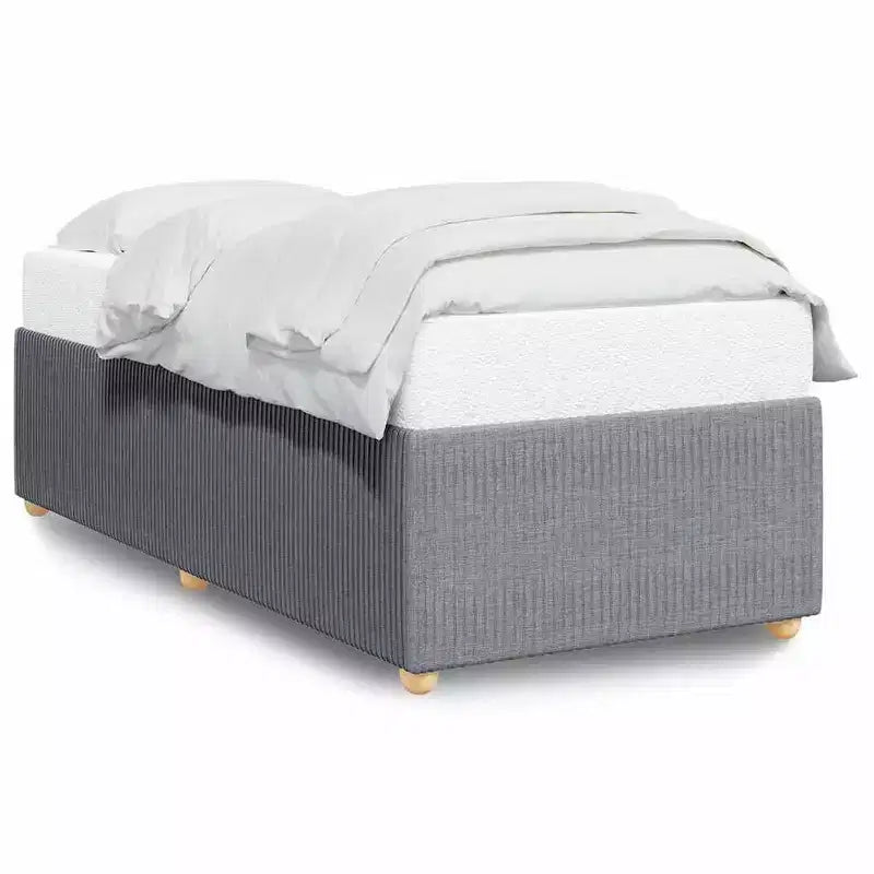 Bed Frame Light Grey Polyester, plywood, engineered wood Twin XL