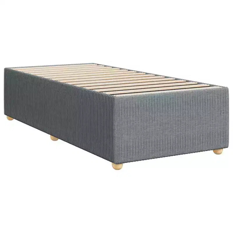 Bed Frame Light Grey Polyester, plywood, engineered wood Twin XL