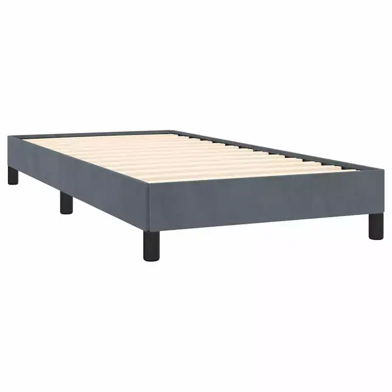 Bed Frame Dark Gray Velvet, Plywood, Engineered Wood Twin XL