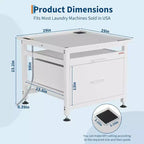 29 Inch Washer Dryer Pedestal, Pull Out Shelf and Drawer Anti Vibration Base 850 LBS Capacity