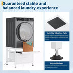 29 Inch Washer Dryer Pedestal, Pull Out Shelf and Drawer Anti Vibration Base 850 LBS Capacity