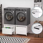 29 Inch Washer Dryer Pedestal, Pull Out Shelf and Drawer Anti Vibration Base 850 LBS Capacity