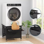 29 Inch Washer Dryer Pedestal, Pull Out Shelf and Drawer Anti Vibration Base 850 LBS Capacity