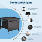 29 Inch Washer Dryer Pedestal, Pull Out Shelf and Drawer Anti Vibration Base 850 LBS Capacity