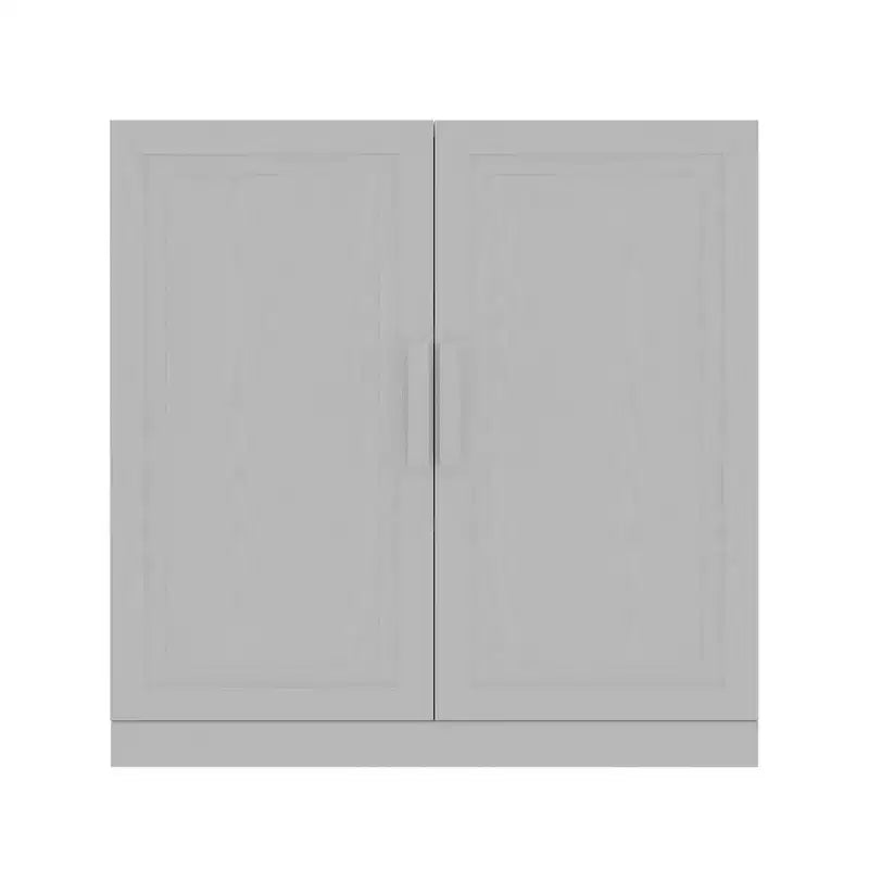 Meuble de Rangement d'Angle Moderne à Deux Portes en Bois Massif, Rangement Efficace pour Coin de Salon Blanc