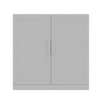 Meuble de Rangement d'Angle Moderne à Deux Portes en Bois Massif, Rangement Efficace pour Coin de Salon Blanc