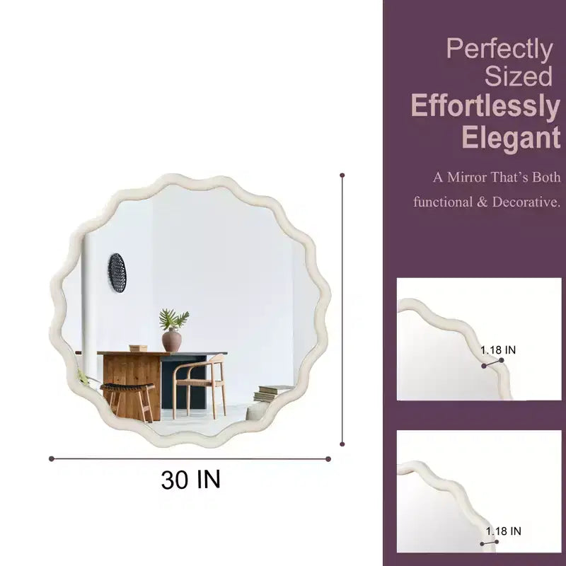 Miroir décoratif rond ondulé Nivelle