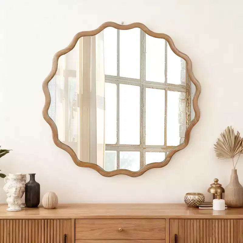 Miroir décoratif rond ondulé Nivelle