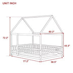 Lit au sol pour tout-petits format jumeau, Lit Montessori moderne en bois avec barrières de sécurité et porte pour chambre d'enfant